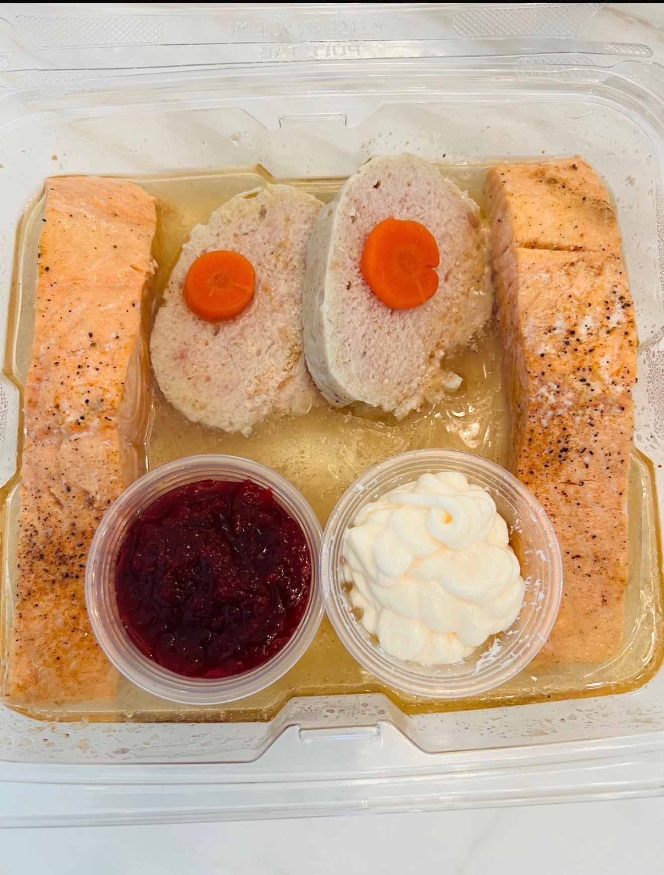 Sweet n’ Sour Salmon Gefilte fish combo
