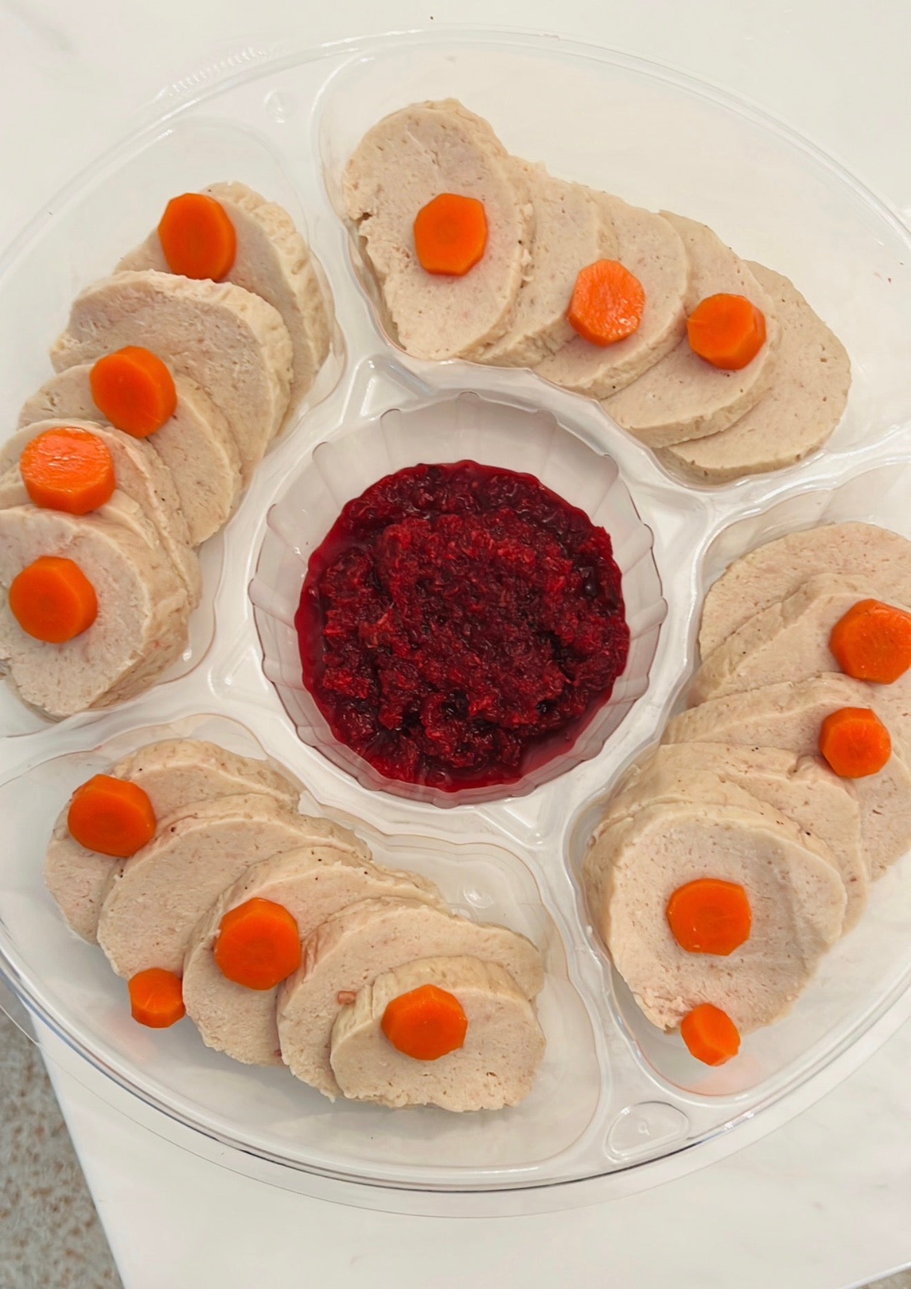 Gefilte fish platter